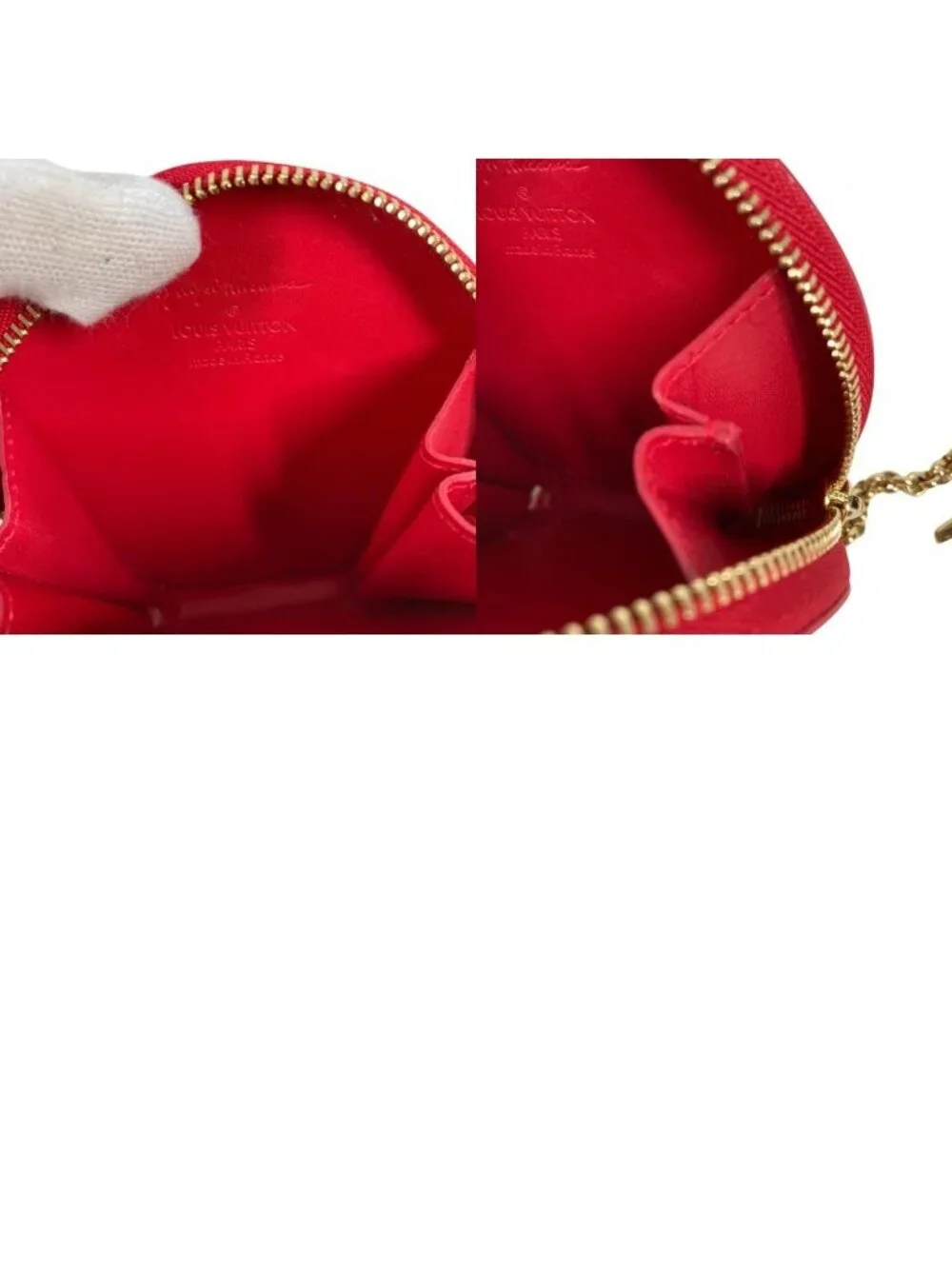 Louis Vuitton Coin Case Porte-Monnaie Chapeau Patent Leather Red Yayoi Kusama